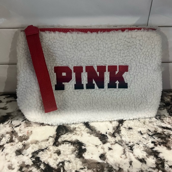 Limited Edition Cozy Plush Fleece Beauty Bag, Assorted VS PINK - Picture 3 of 10